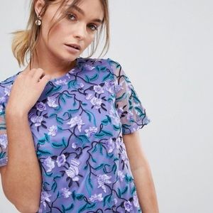 Dolly & Delicious Purple Embroidered Dress